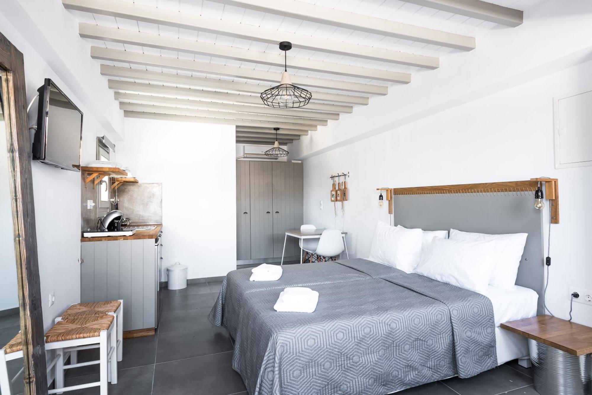 White And Grey Mykonos Town Exterior foto