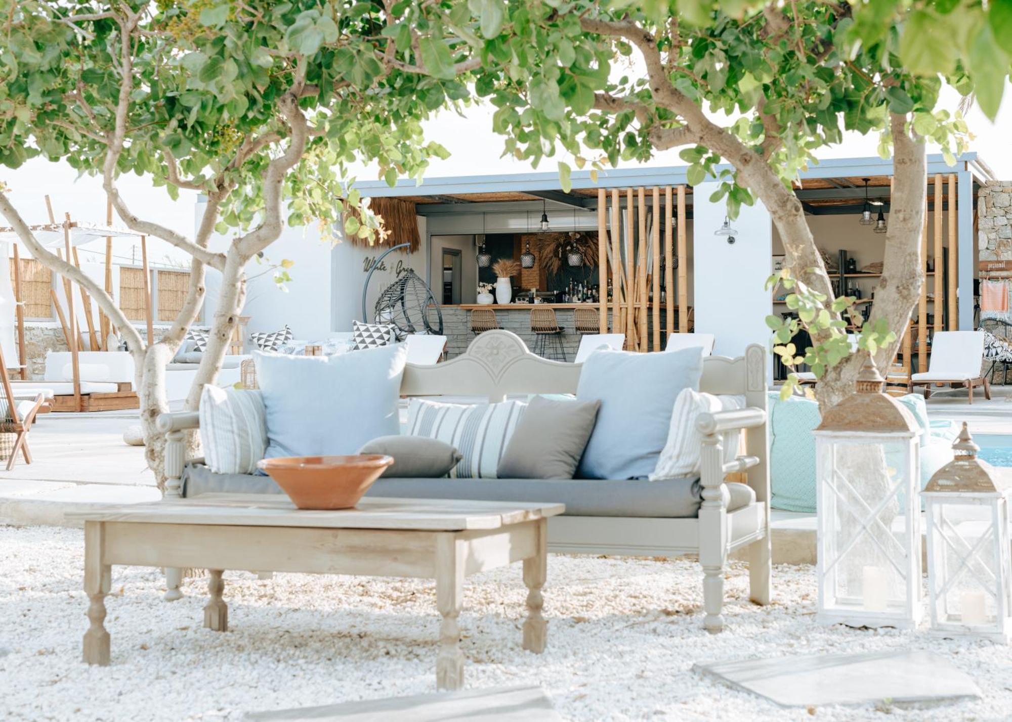 White And Grey Mykonos Town Exterior foto